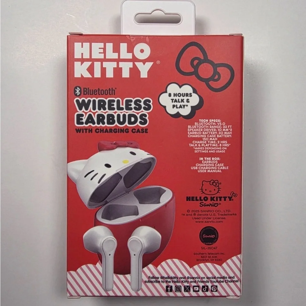 Hello Kitty Bluetooth Karaoke Mic & Wireless Earbuds Bundle Sanrio NEW